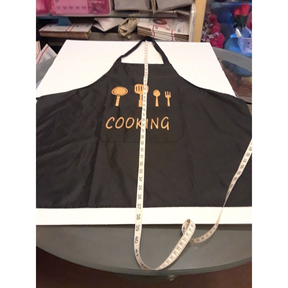 Cooking apron black with gold or white logo bundle of 2 Images May Vary - Picture 7 of 9